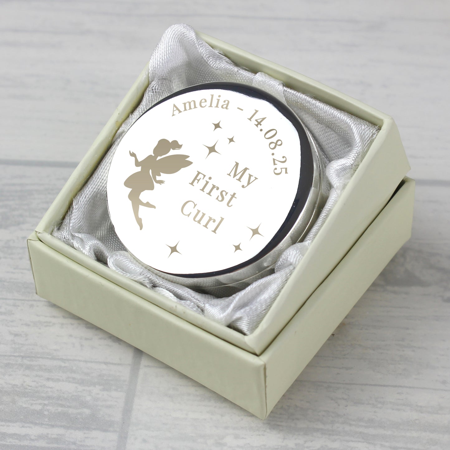 Personalised Fairy Princess First Curl Keepsake Box – New Baby & Christening Gift - image 3