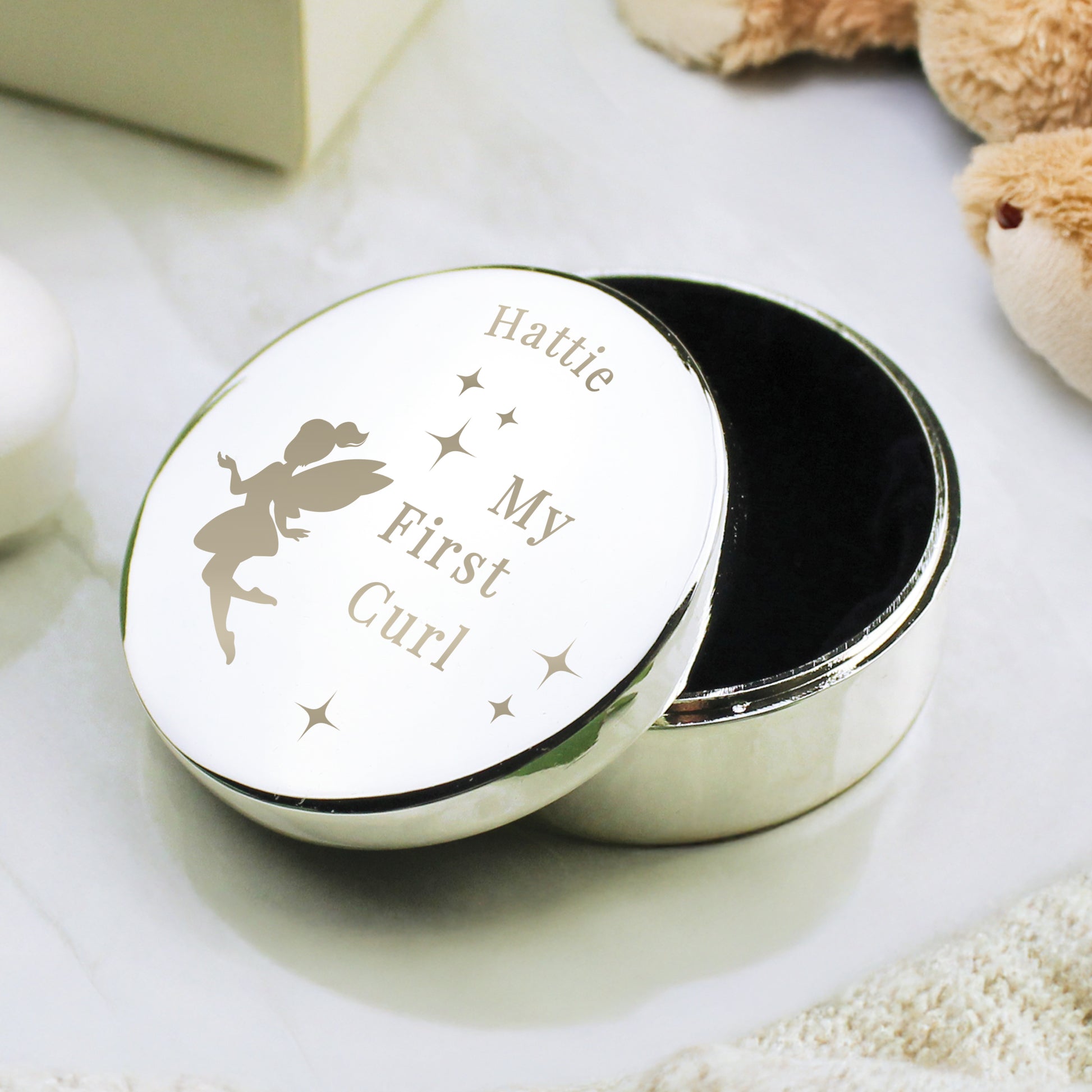 Personalised Fairy Princess First Curl Keepsake Box – New Baby & Christening Gift - image 4