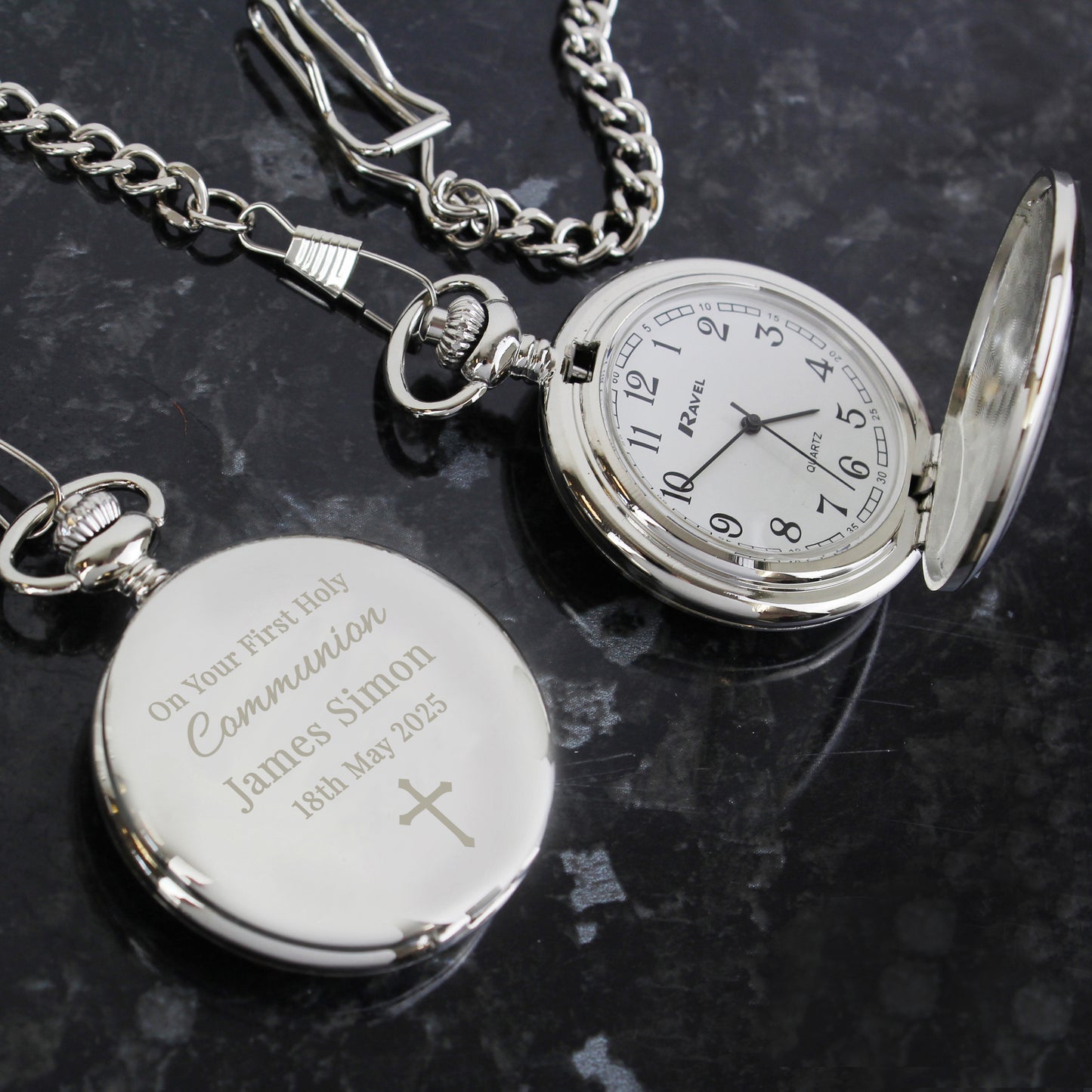 Personalised Religious Pocket Watch – Communion Confirmation Christening Gift
