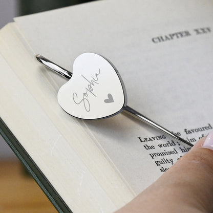 Personalised Engraved Heart Bookmark – Birthday Gift for Book Lovers