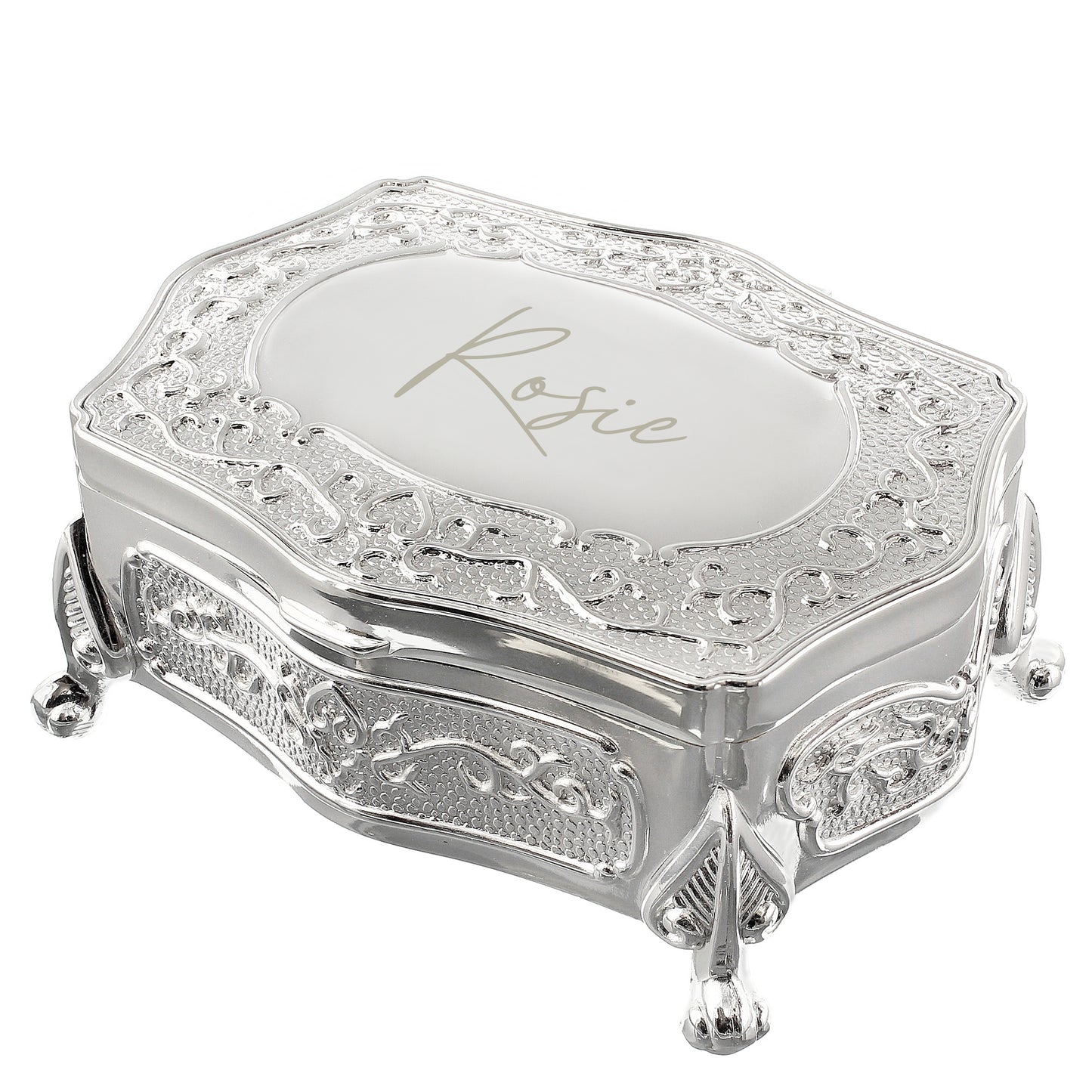 Personalised Small Silver Plated Jewellery Box – Birthday Anniversary Gift for Her - image 5
