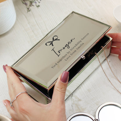 Personalised Bow Mirrored Jewellery Box – Luxury Birthday Valentine Gift for Her - image 2