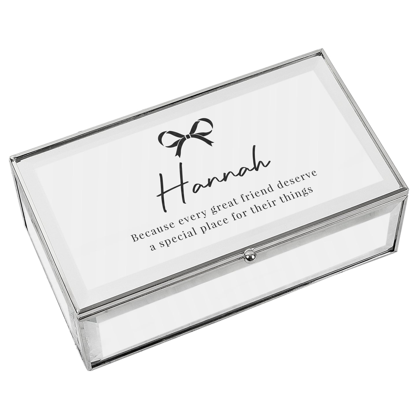 Personalised Bow Mirrored Jewellery Box – Luxury Birthday Valentine Gift for Her - image 5