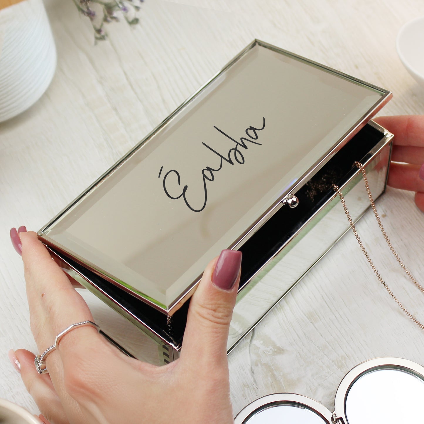 Personalised Mirrored Jewellery Box – Luxury Birthday Gift for Her - image 2