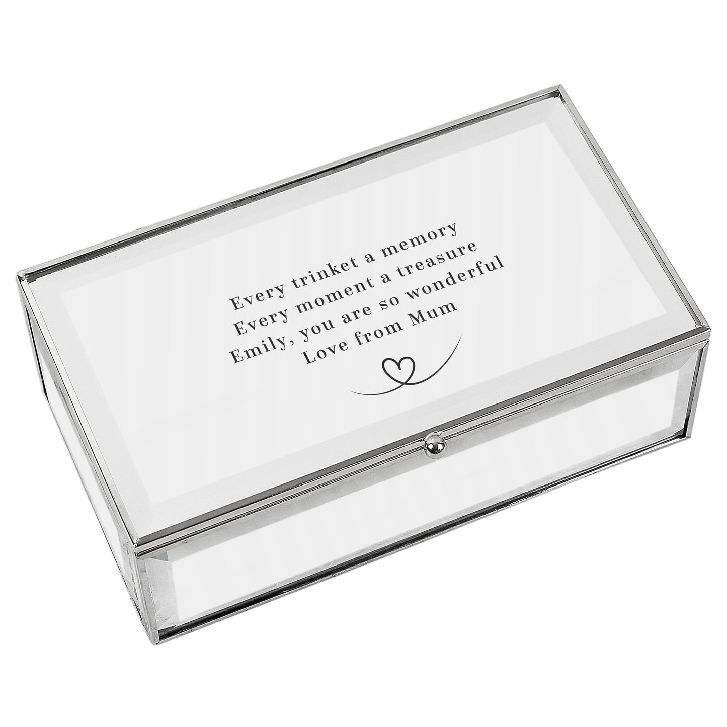 Personalised Heart Mirrored Jewellery Box – Luxury Birthday Valentine Gift for Her - image 5
