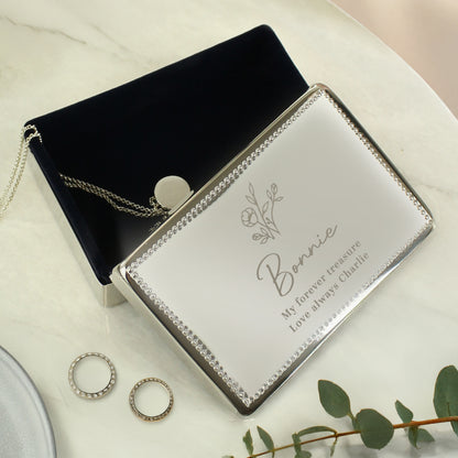 Personalised Floral Small Jewellery Box – Birthday Valentine Gift for Her - image 2