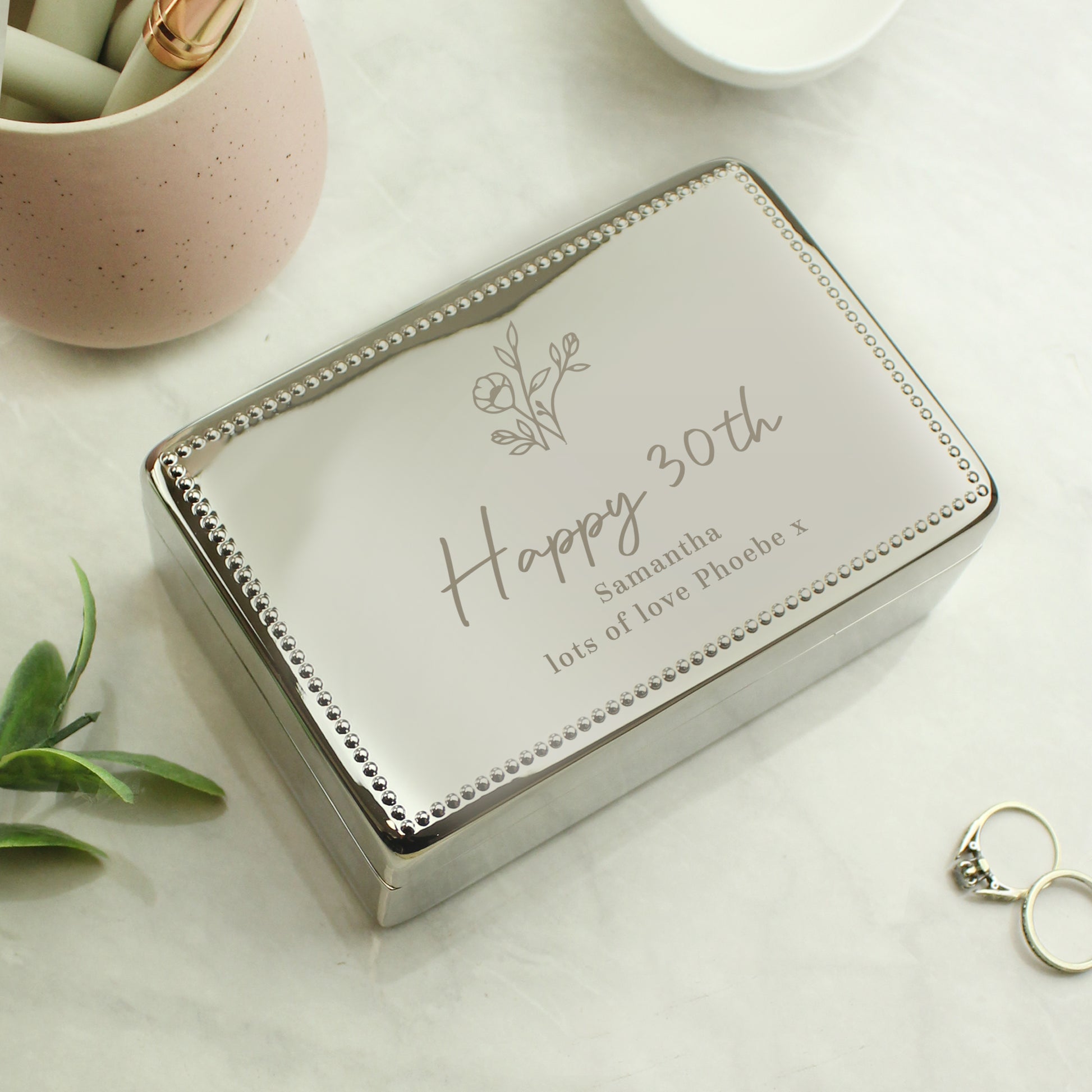Personalised Floral Small Jewellery Box – Birthday Valentine Gift for Her - image 5