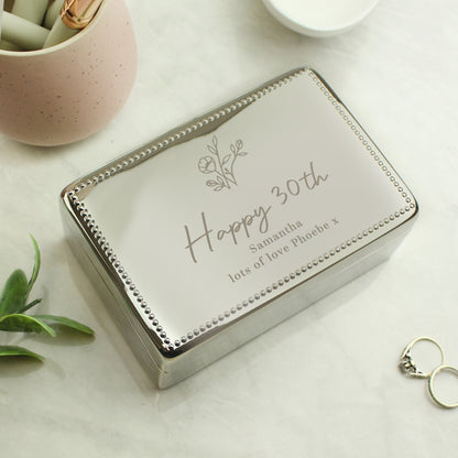 Personalised Floral Small Jewellery Box – Birthday Valentine Gift for Her - image 5