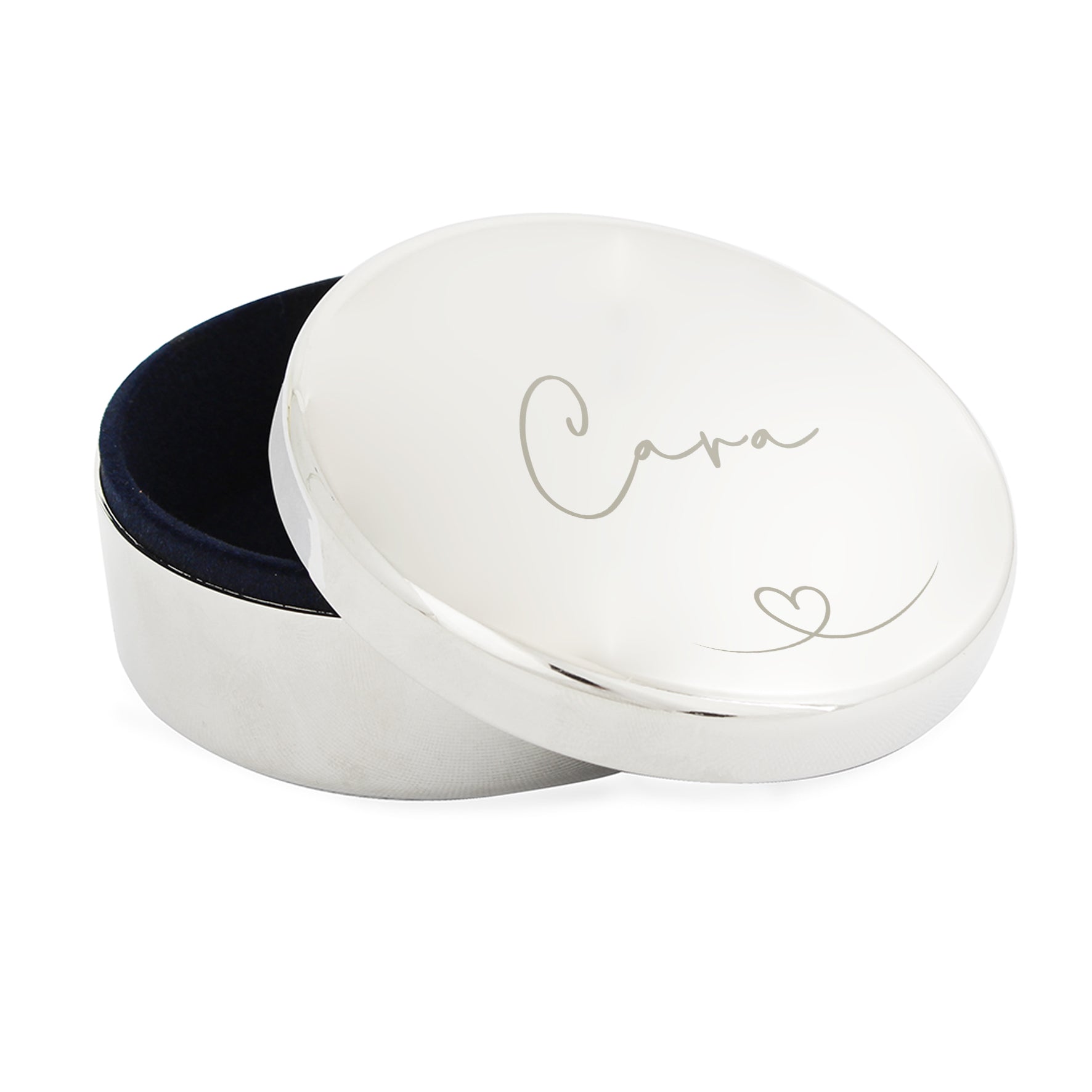 Personalised Heart Round Trinket Box – Birthday Valentine's Keepsake Gift for Her - image 4