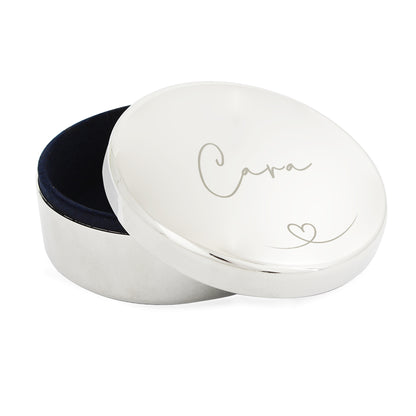 Personalised Heart Round Trinket Box – Birthday Valentine's Keepsake Gift for Her - image 4