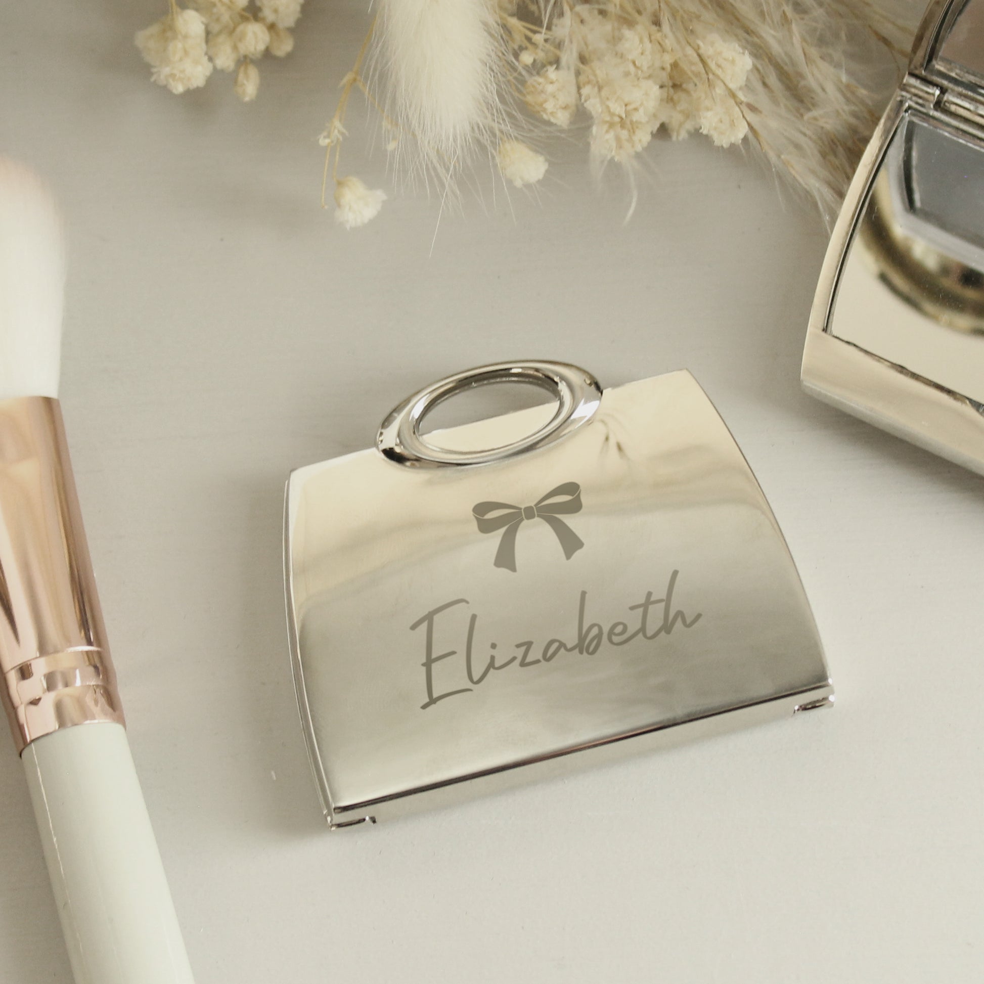 Personalised Bow Handbag Compact Mirror – Birthday Gift for Her - image 3