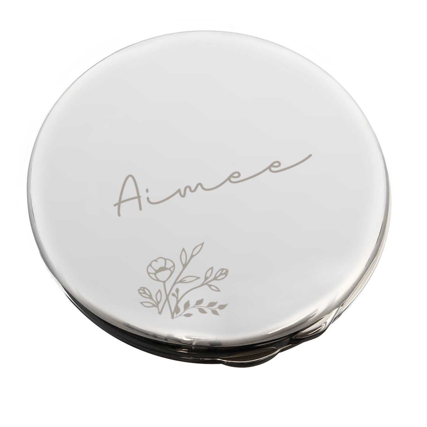 Personalised Floral Round Compact Mirror – Birthday Valentine Gift for Her - image 4