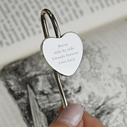 Personalised Engraved Silver Heart Bookmark – Birthday Gift for Book Lovers - image 4