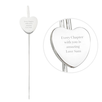 Personalised Engraved Silver Heart Bookmark – Birthday Gift for Book Lovers - image 5