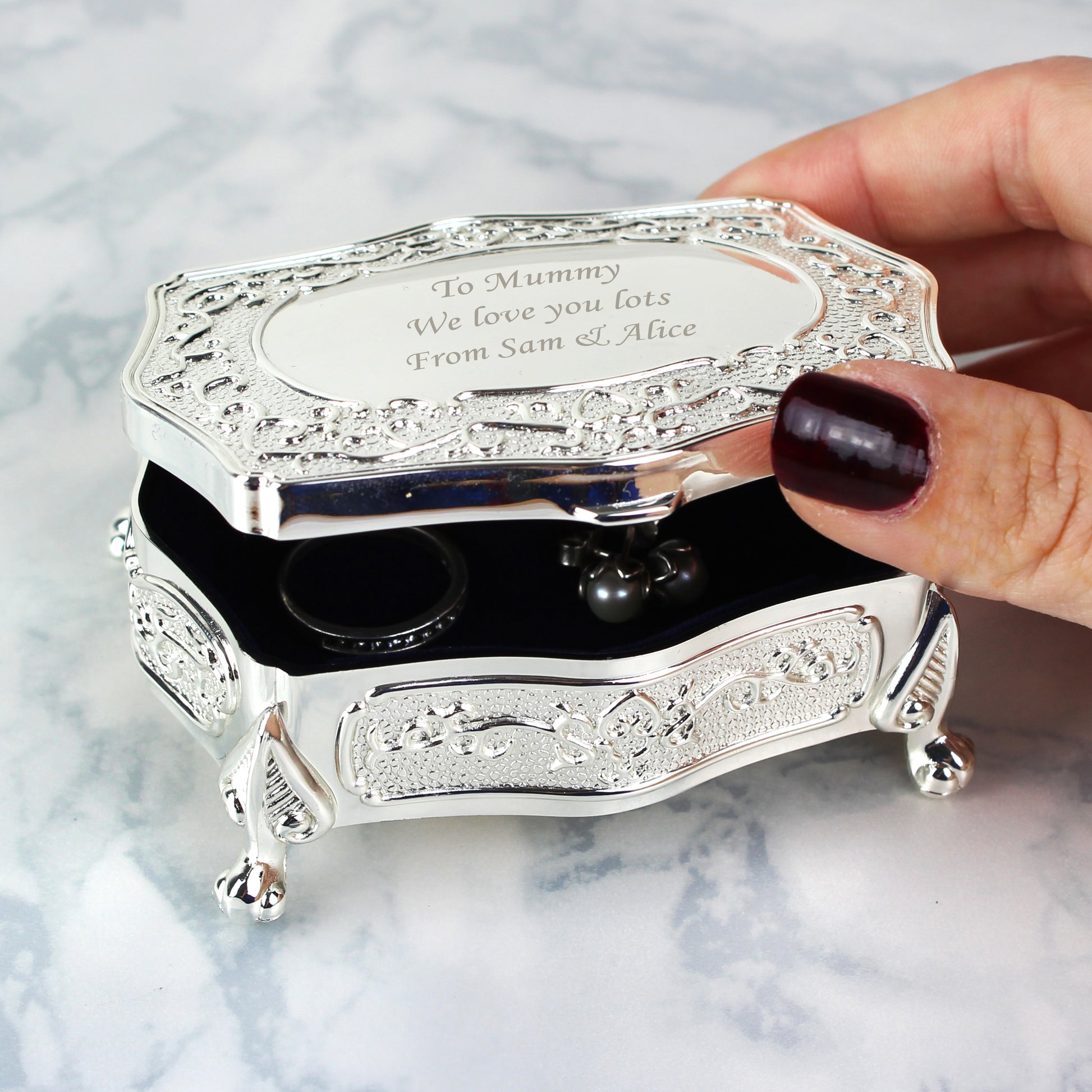 Personalised Small Antique Trinket Box - image 9