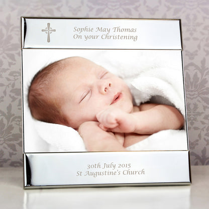 Personalised Silver Cross 6x4 Photo Frame from Heartfelt Gifts