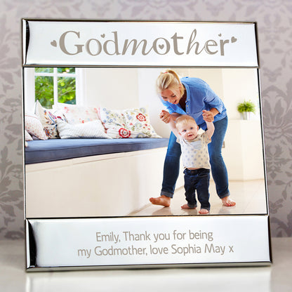 Personalised Silver Godmother 6x4 Photo Frame from Heartfelt Gifts