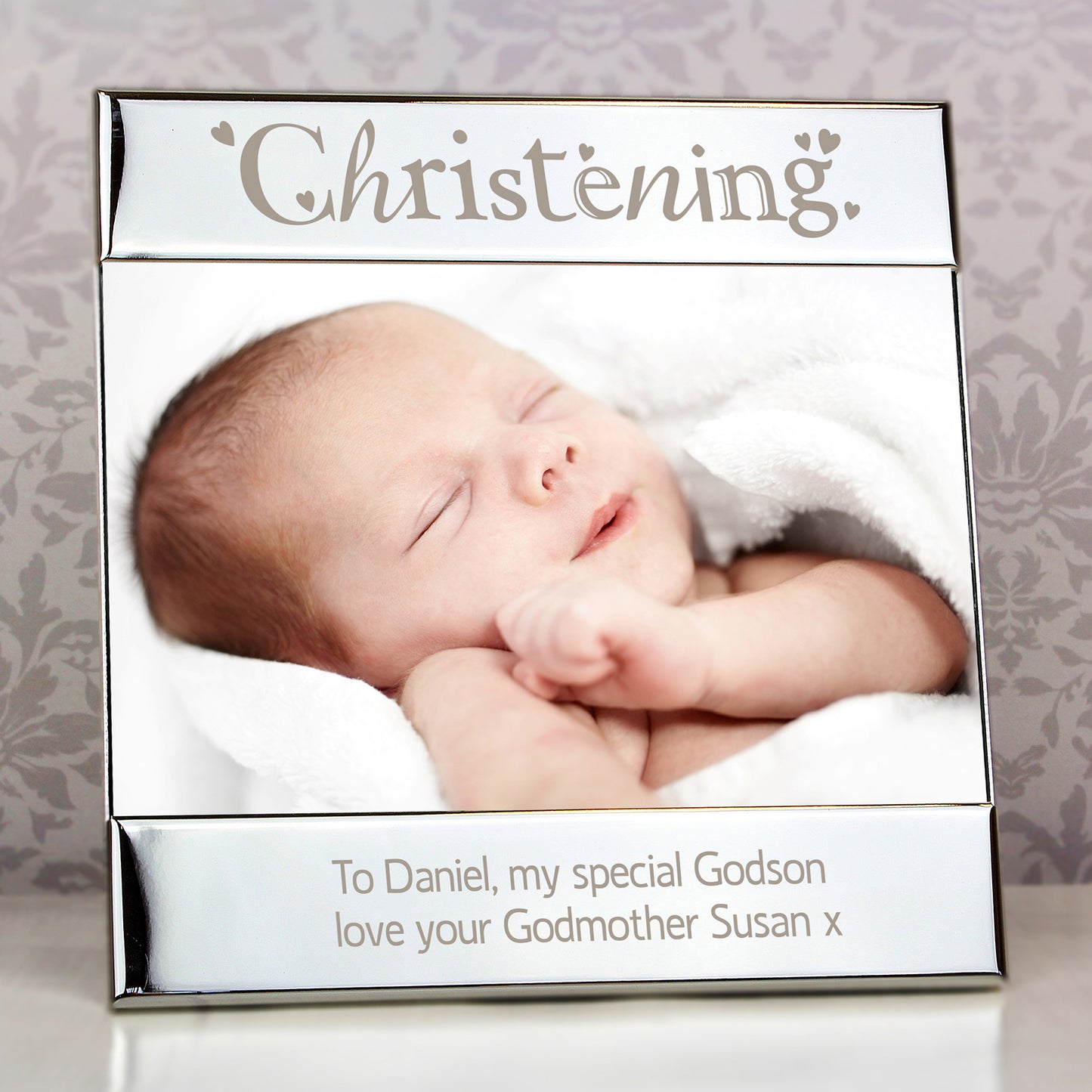 Personalised Silver Christening 6x4 Photo Frame from Heartfelt Gifts