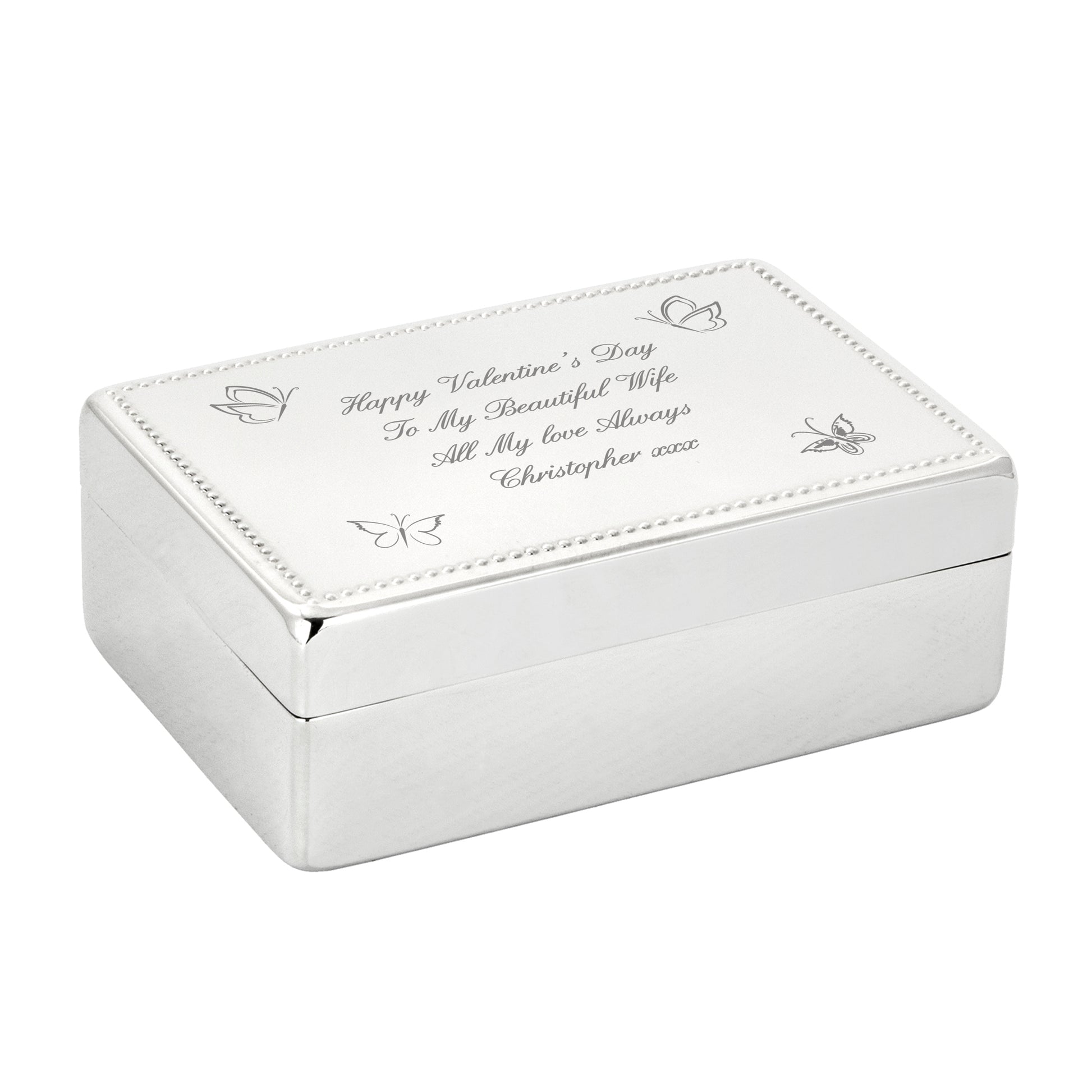 Personalised Butterfly Rectangular Jewellery Box - image 5
