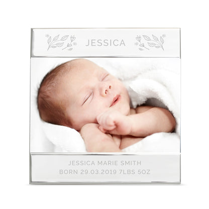 Personalised Silver Floral 6x4 Photo Frame - image 4