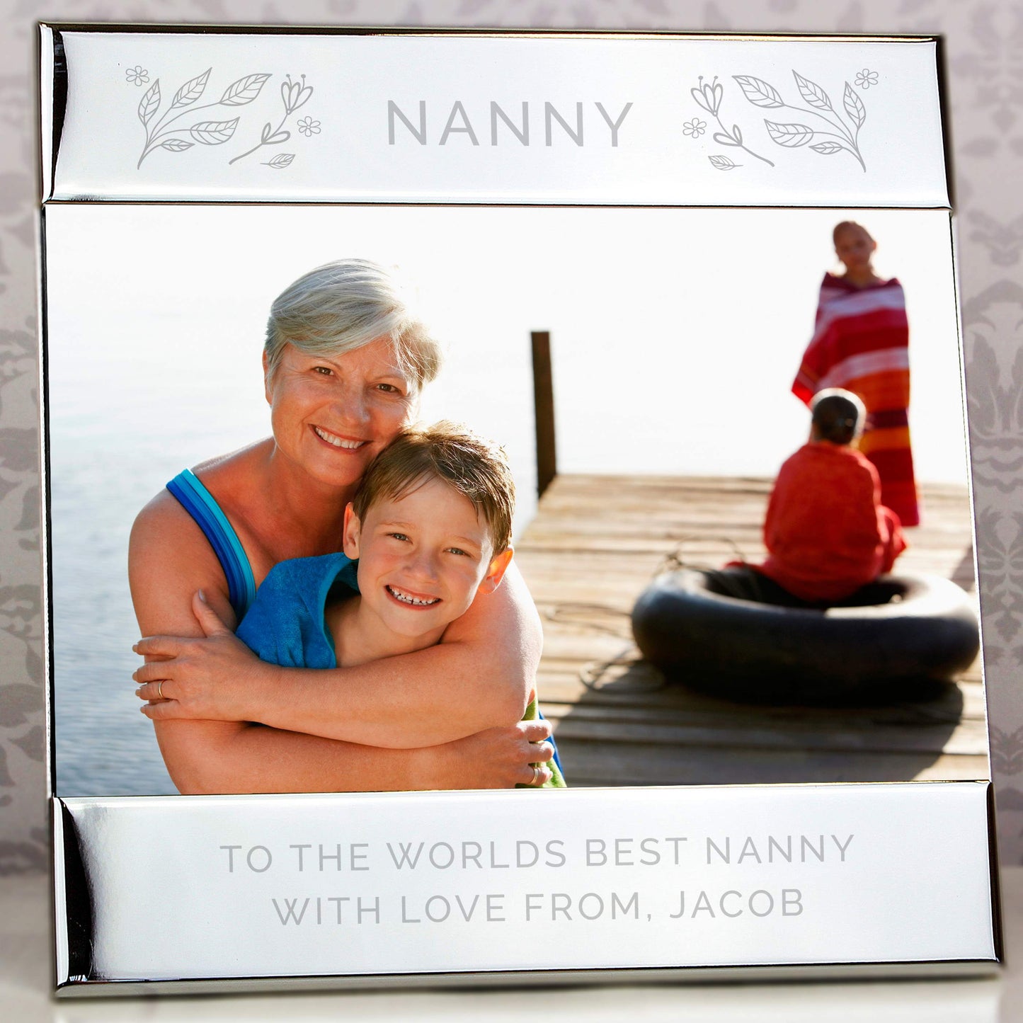 Personalised Silver Floral 6x4 Photo Frame - image 6