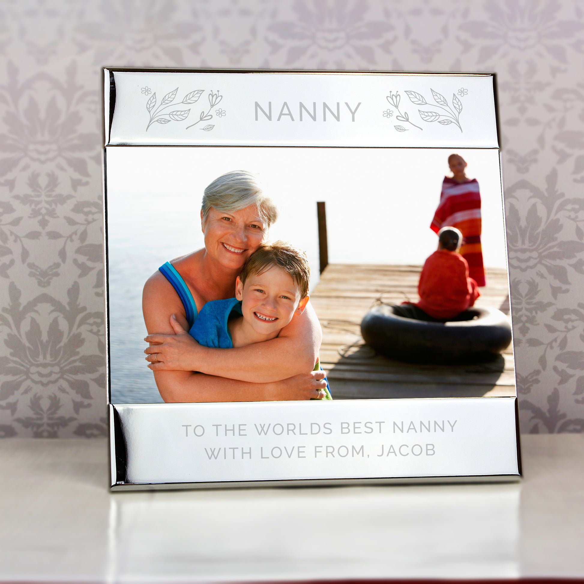 Personalised Silver Floral 6x4 Photo Frame - image 7