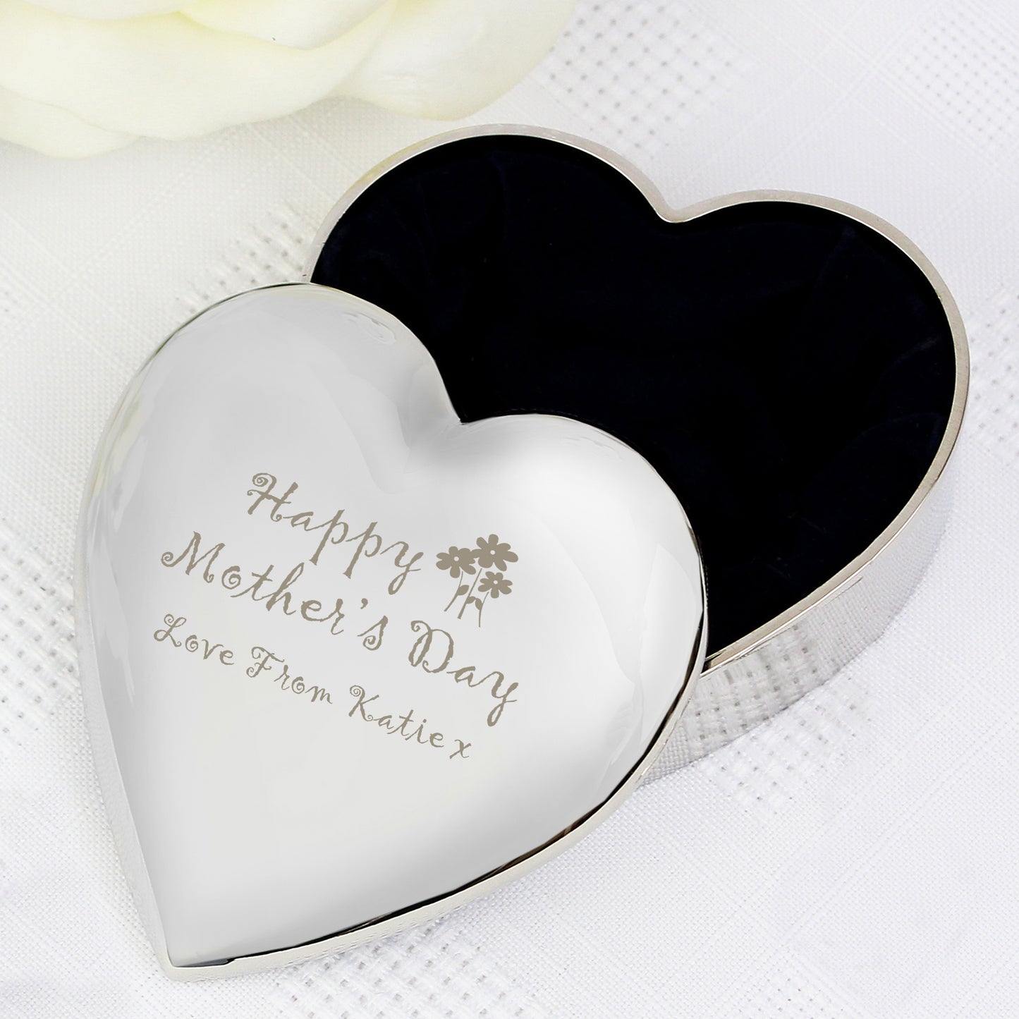 Personalised Happy Mothers Day Heart Trinket Box - image 3