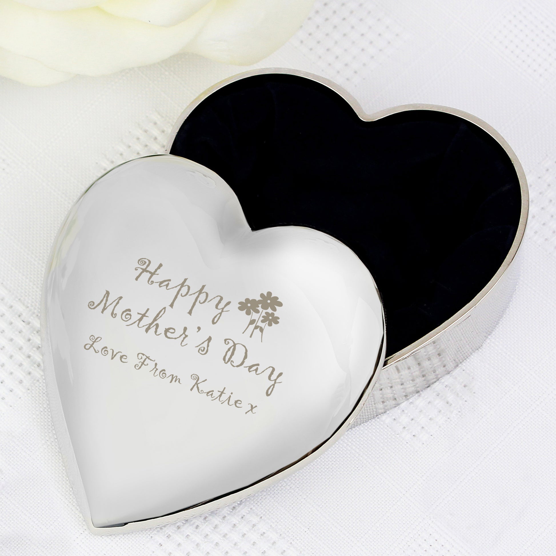 Personalised Happy Mothers Day Heart Trinket Box - image 3