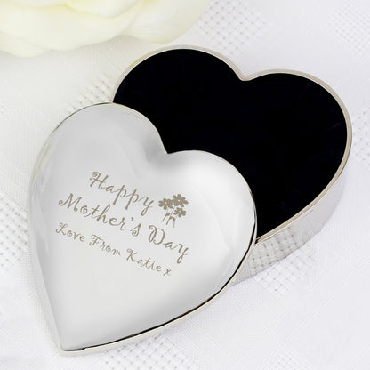 Personalised Happy Mothers Day Heart Trinket Box - image 3