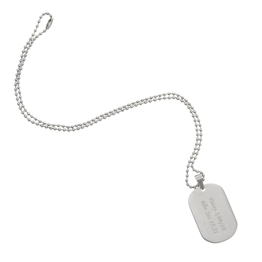 Personalised Stainless Steel Dog Tag Necklace - image 2