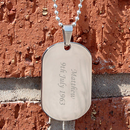 Personalised Stainless Steel Dog Tag Necklace - image 3