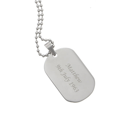 Personalised Stainless Steel Dog Tag Necklace - image 4