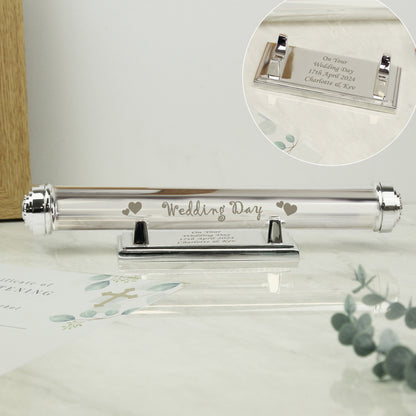 Personalised Wedding Day Silver Plated Certificate Holder - image 3