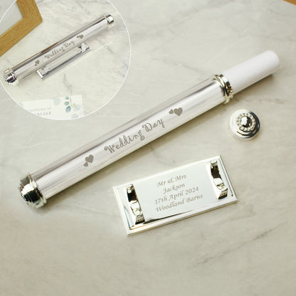 Personalised Wedding Day Silver Plated Certificate Holder - image 6
