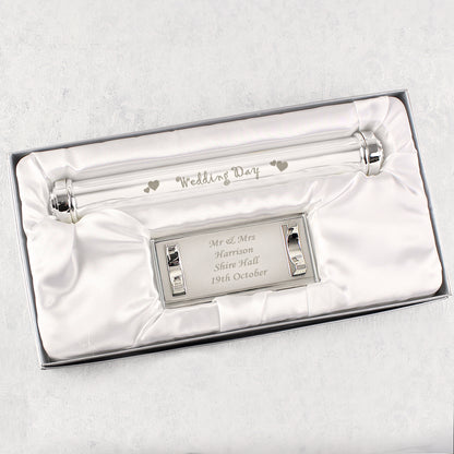 Personalised Wedding Day Silver Plated Certificate Holder - image 7