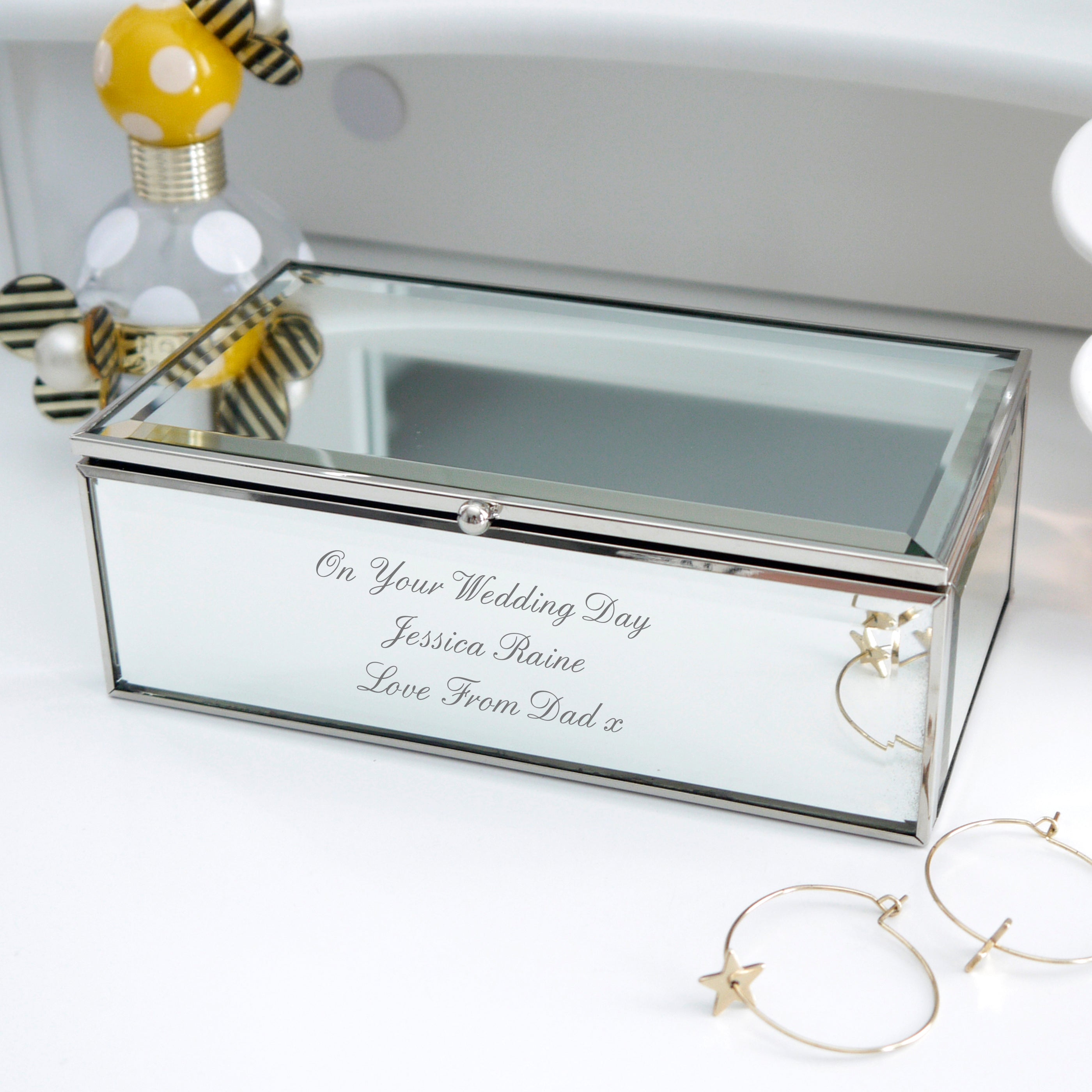 Personalised Any Message Mirrored Jewellery Box from Heartfelt Gifts