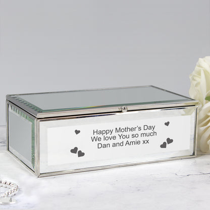 Personalised Heart Mirrored Jewellery Box - Hearts - image 3