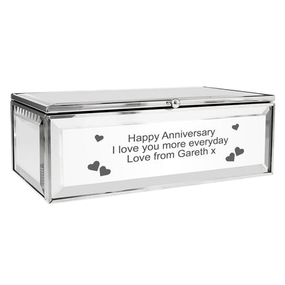 Personalised Heart Mirrored Jewellery Box - Hearts - image 8