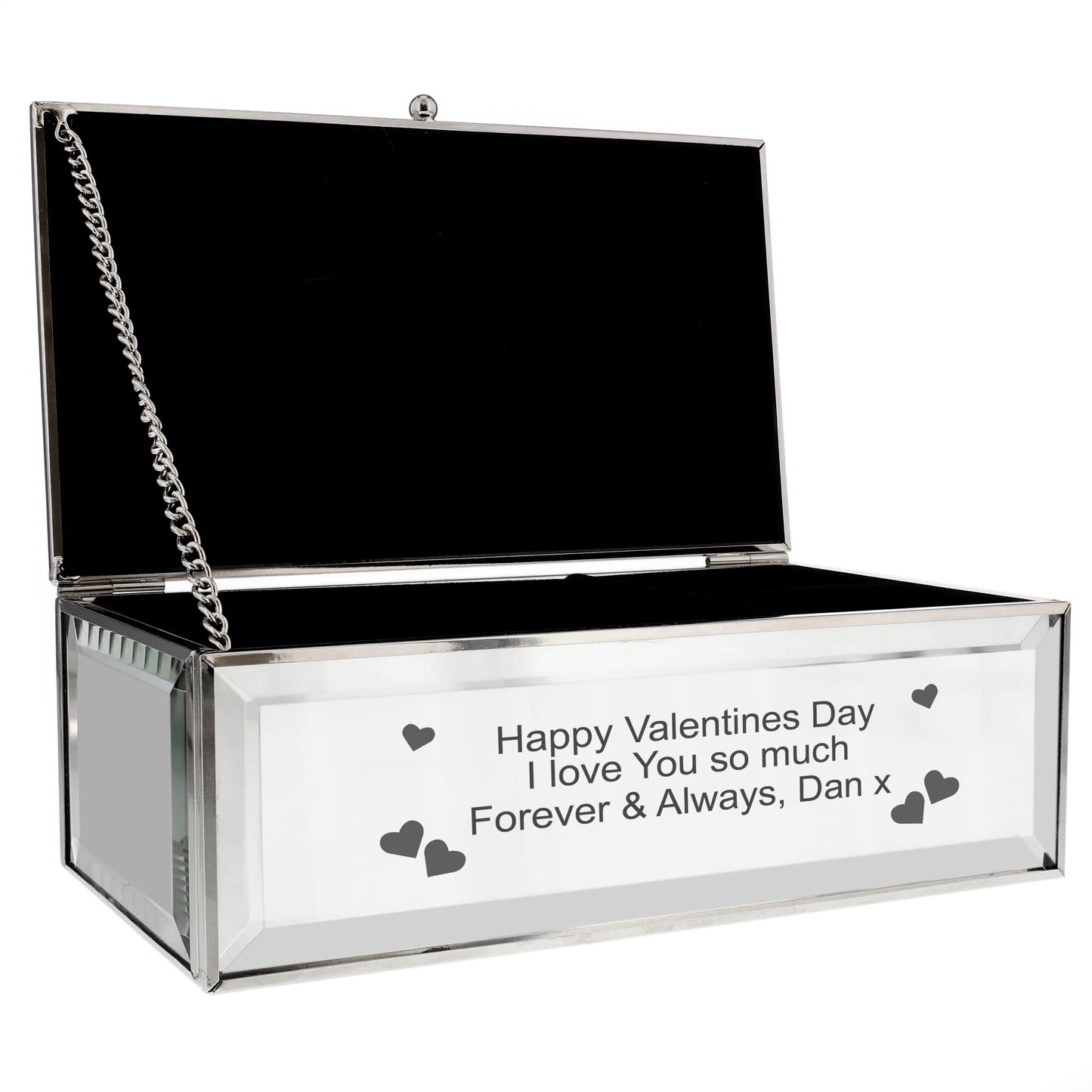 Personalised Heart Mirrored Jewellery Box - Hearts - image 10