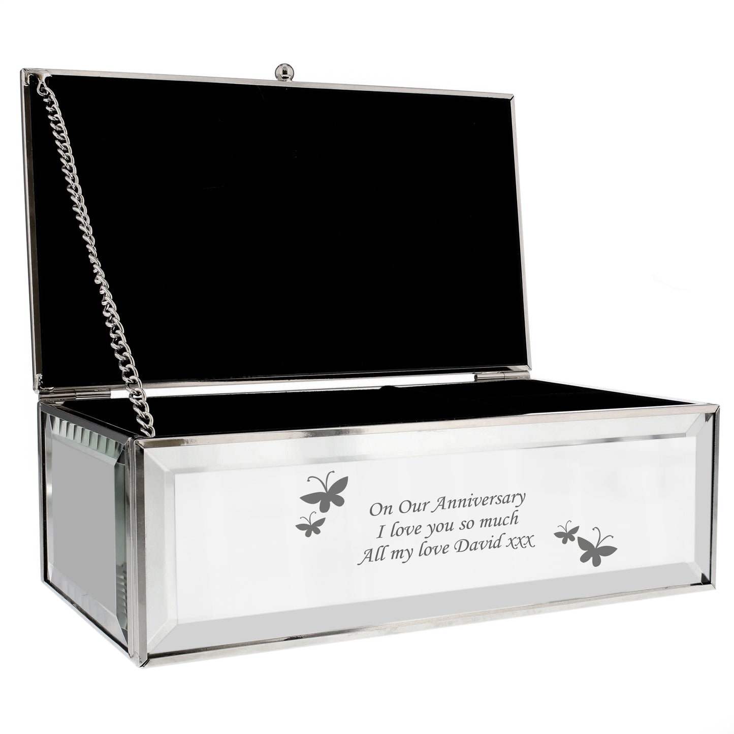 Personalised Butterfly Mirrored Jewellery Box - image 2
