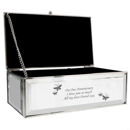 Personalised Butterfly Mirrored Jewellery Box - image 2