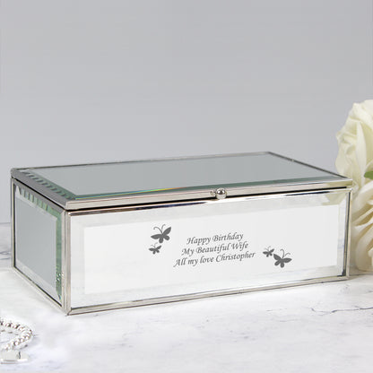 Personalised Butterfly Mirrored Jewellery Box - image 3