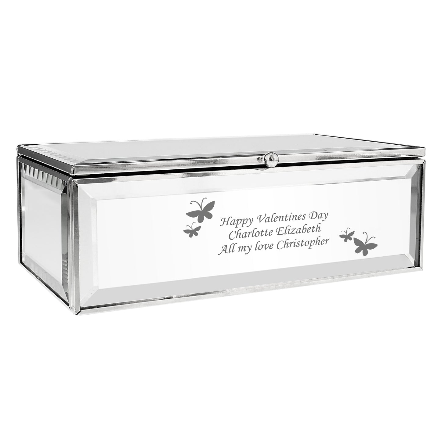 Personalised Butterfly Mirrored Jewellery Box - image 4