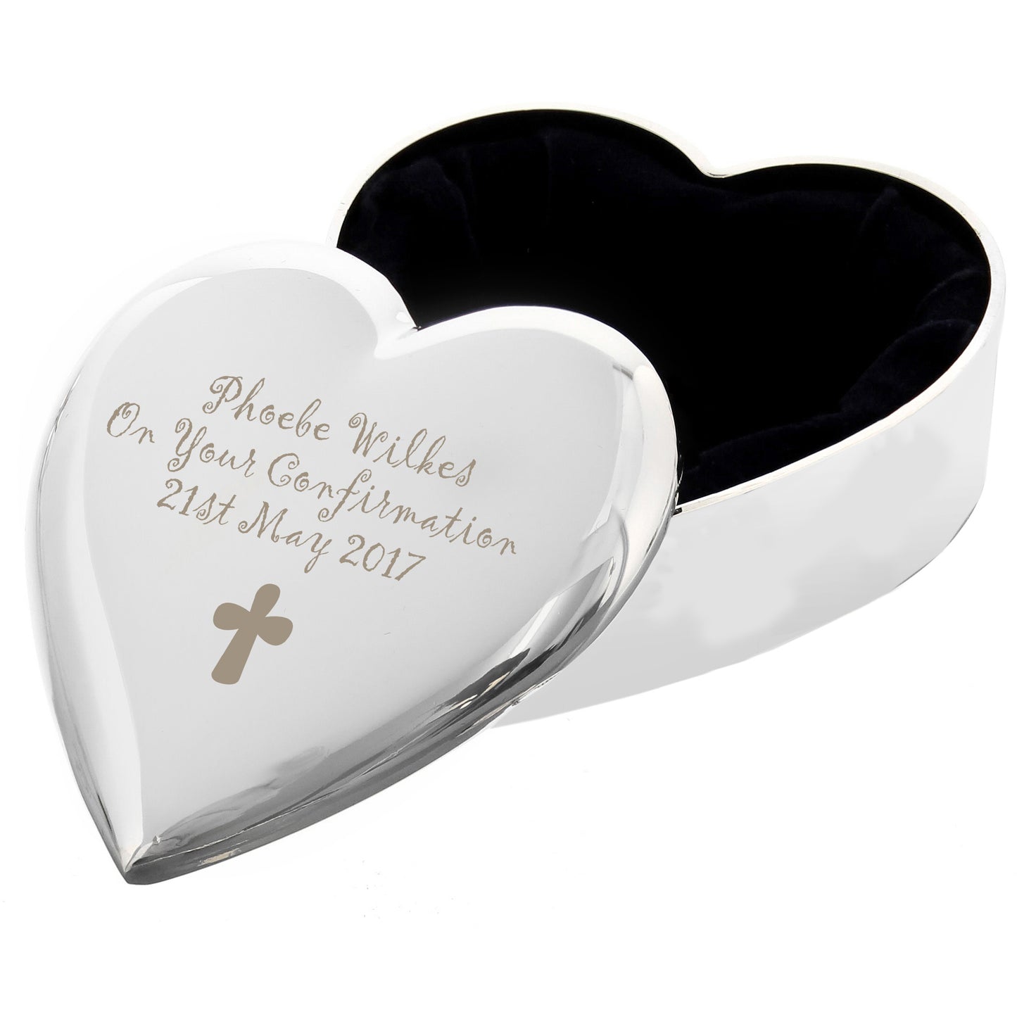 Personalised Cross Heart Trinket Box - image 2