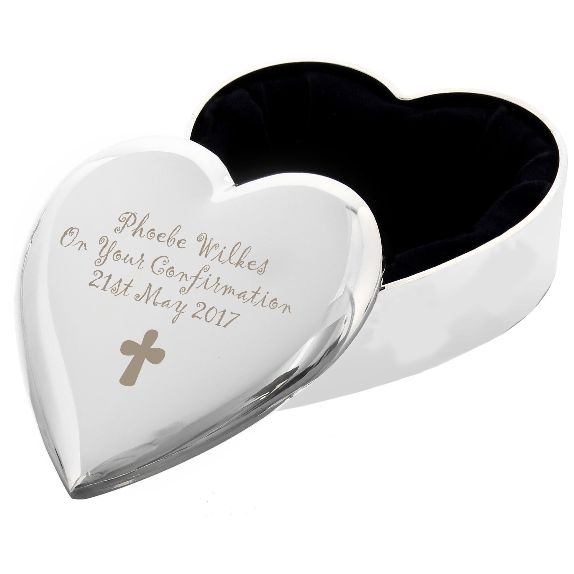Personalised Cross Heart Trinket Box - image 2