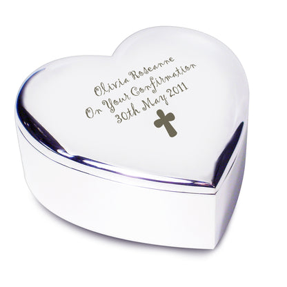 Personalised Cross Heart Trinket Box - image 3