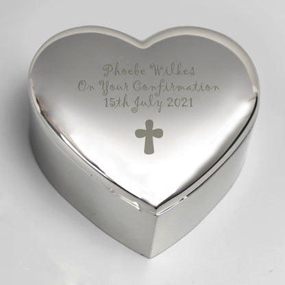 Personalised Cross Heart Trinket Box - image 5