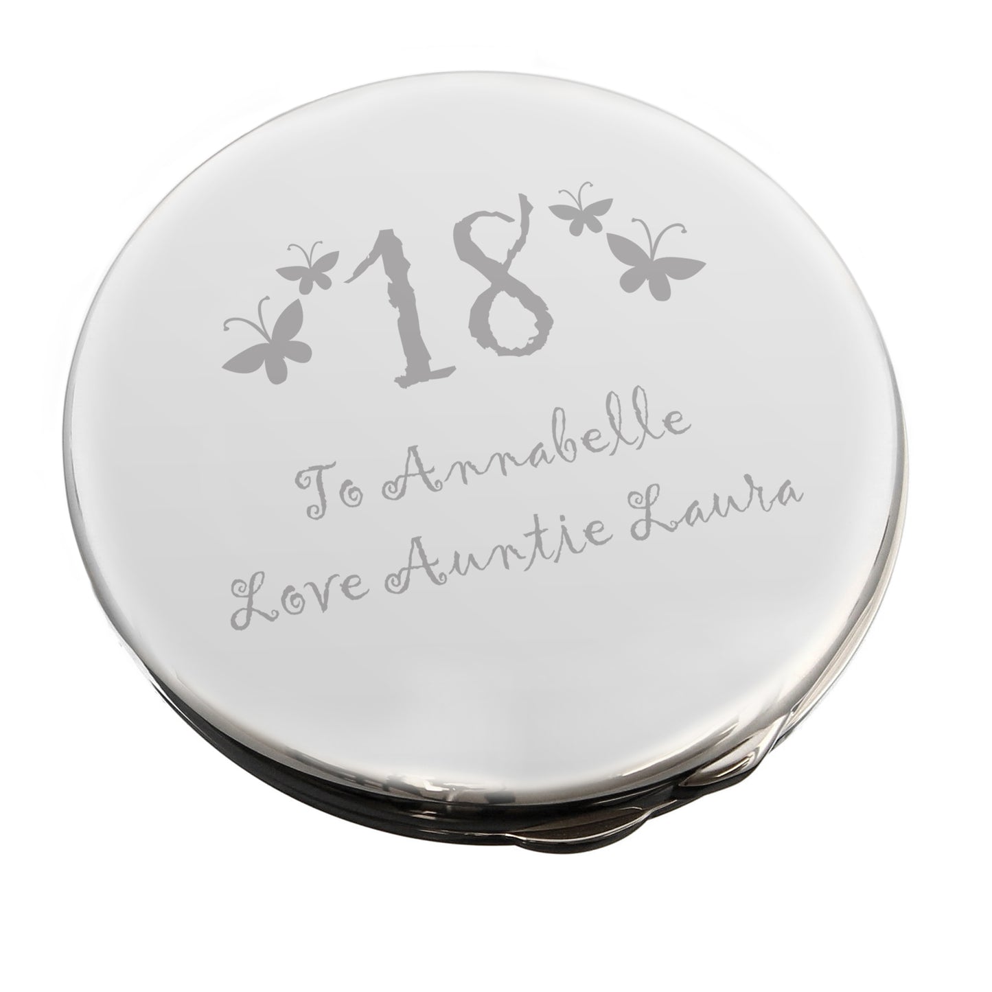 Personalised Butterfly Age Round Compact Mirror - image 2