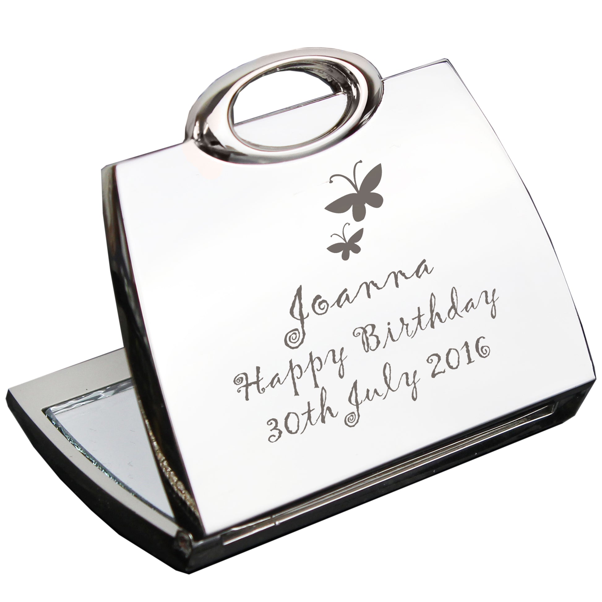 Personalised Butterfly Handbag Compact Mirror - image 2