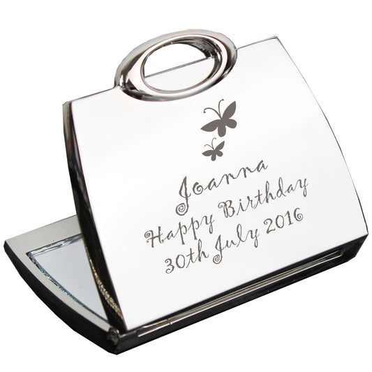 Personalised Butterfly Handbag Compact Mirror - image 2